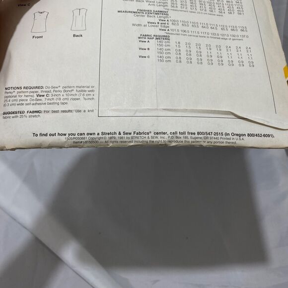 1981 Stretch and Sew Basic Dress and Blouse Design Patterns By Ann Person - Picture 11 of 11